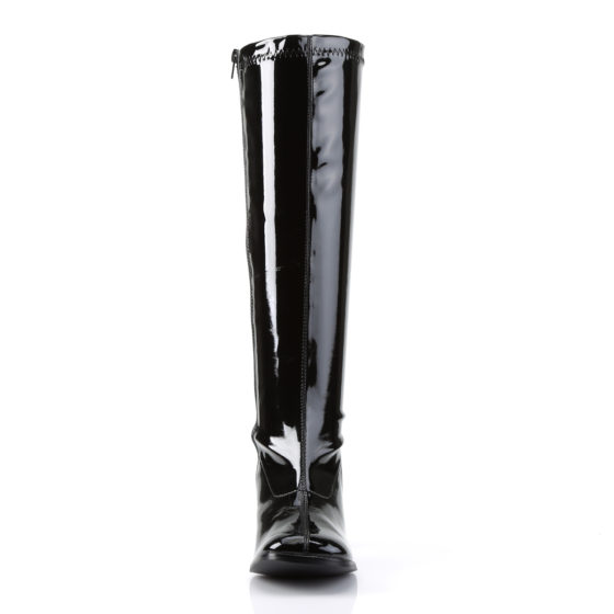 Funtasma GoGo-300WC Black Stretch Patent Wide Shaft Knee High Boots