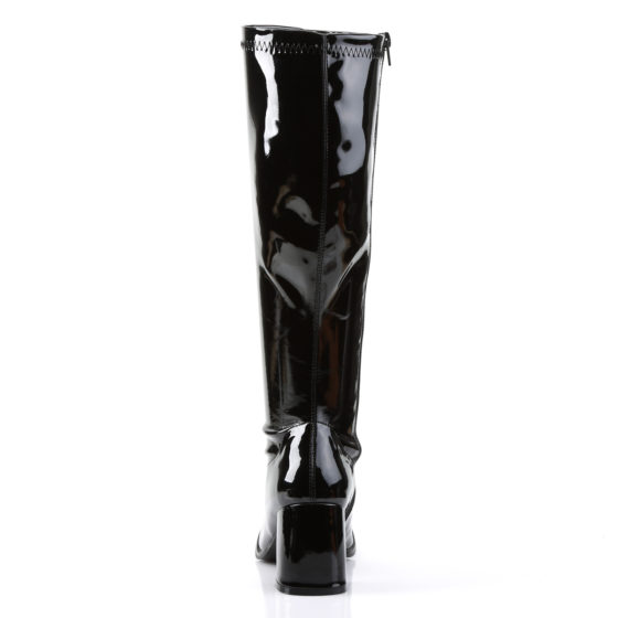 Funtasma GoGo-300WC Black Stretch Patent Wide Shaft Knee High Boots