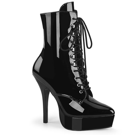 Devious Indluge-1020 Black Patent Ankle Boots