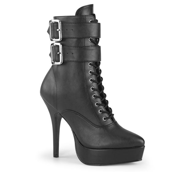 Devious Indluge-1026 Black PU Ankle Boots