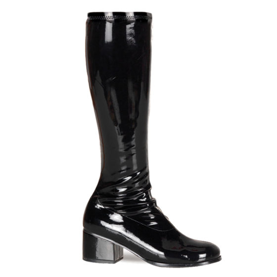 Funtasma Retro-300 Black Stretch Patent Knee High Boots