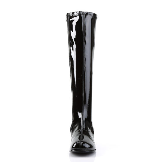 Funtasma Retro-300 Black Stretch Patent Knee High Boots