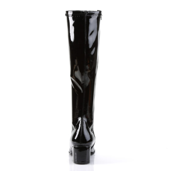 Funtasma Retro-300 Black Stretch Patent Knee High Boots