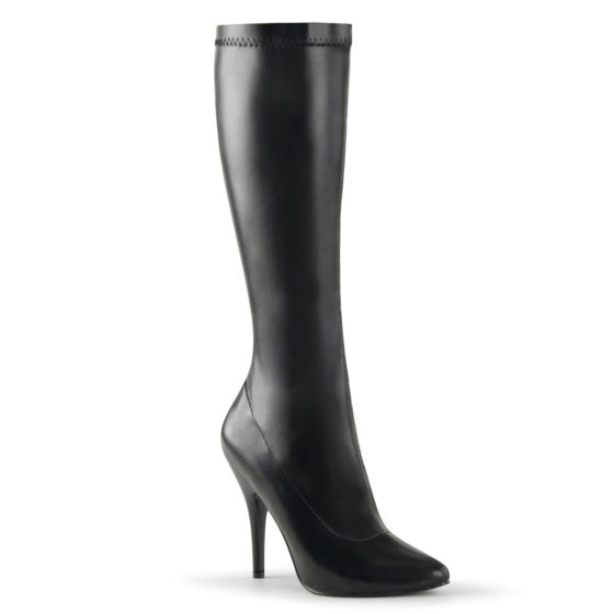 Devious Seduce-2000 Black PU Knee High Boots