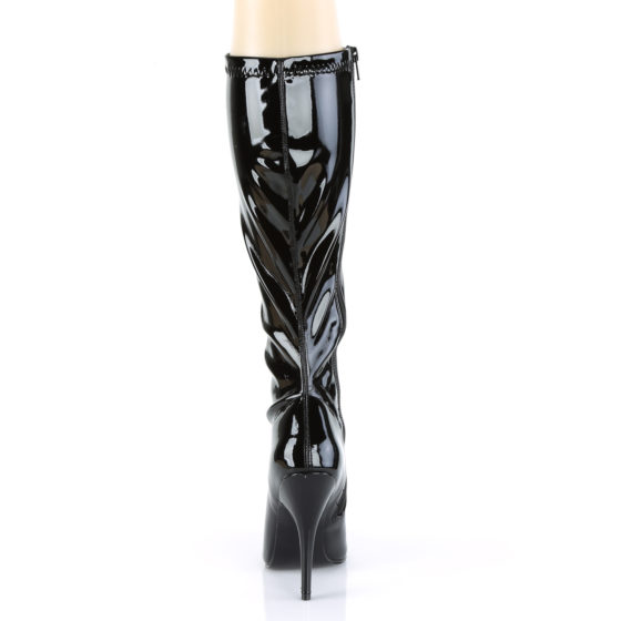 Devious Seduce-2000 Black Patent Knee High Boots