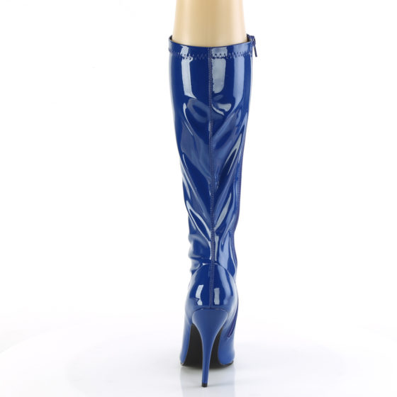 Devious Seduce-2000 Navy Blue Patent Knee High Boots