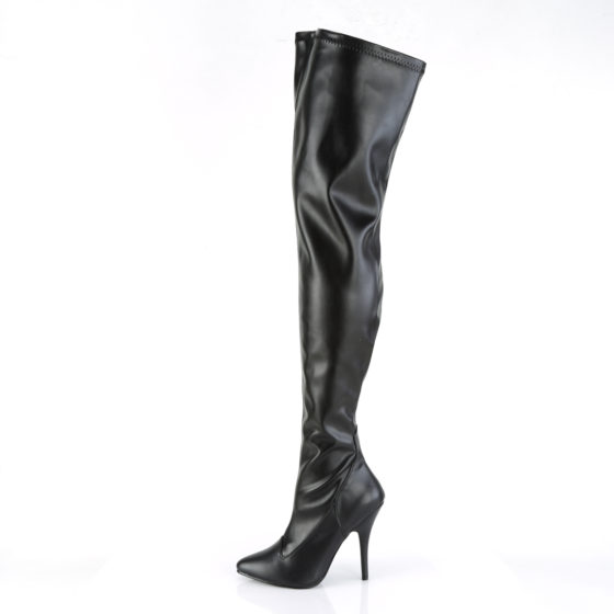 Devious Seduce-3000 Black PU Thigh High Boots