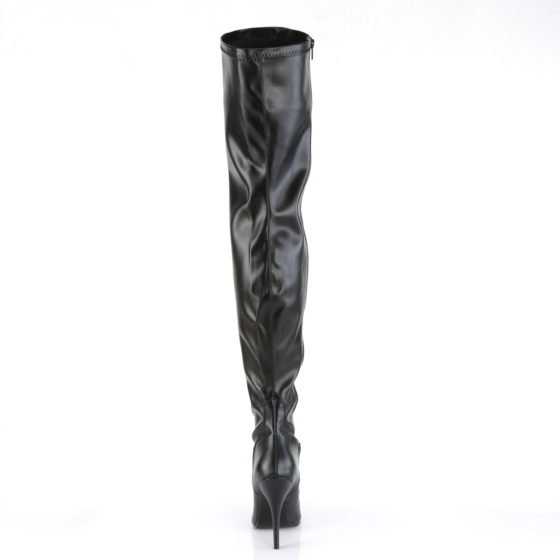 Devious Seduce-3000 Black PU Thigh High Boots