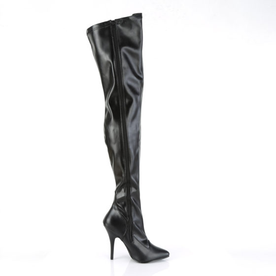 Devious Seduce-3000 Black PU Thigh High Boots