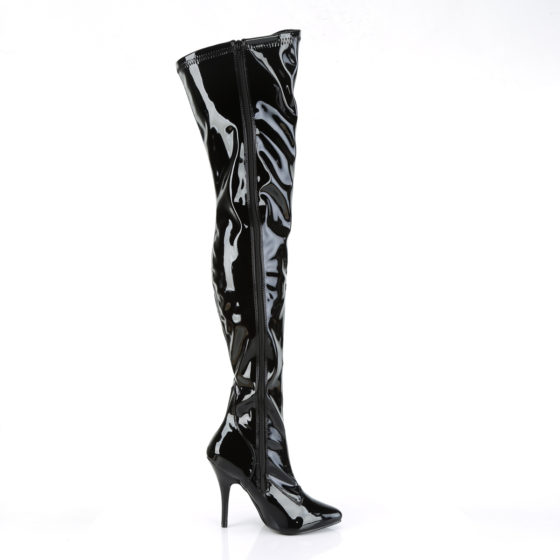 Devious Seduce-3000 Black Patent Thigh High Boots