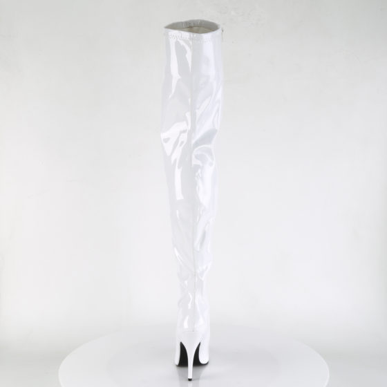 Devious Seduce-3000 White Patent Thigh High Boots