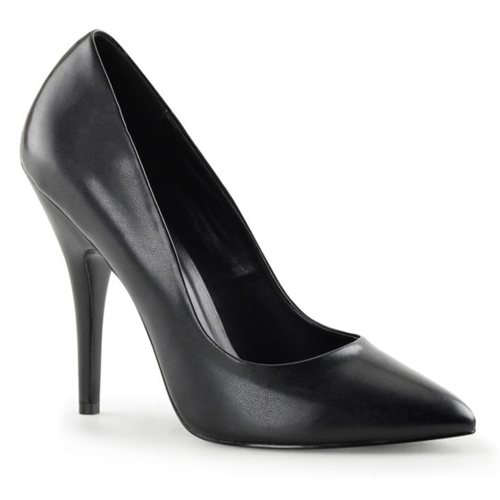 Pleaser Seduce-420 Black PU Court Shoes