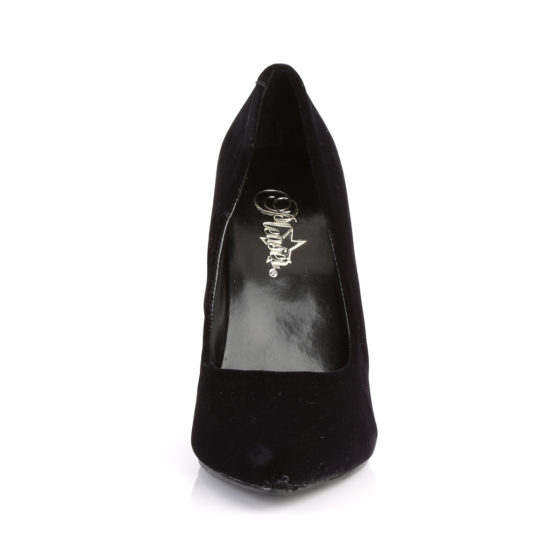 Pleaser Seduce-420 Black Velvet Court Shoes