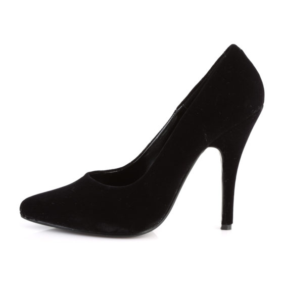 Pleaser Seduce-420 Black Velvet Court Shoes