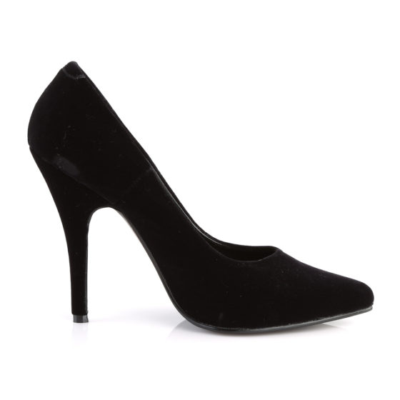 Pleaser Seduce-420 Black Velvet Court Shoes