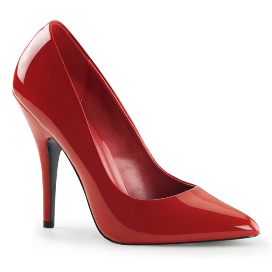 Pleaser Seduce-420 Red Patent Court Shoes