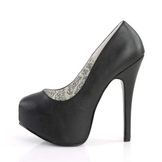 Bordello Teeze-06 Black PU High Heel Platform Court Shoes