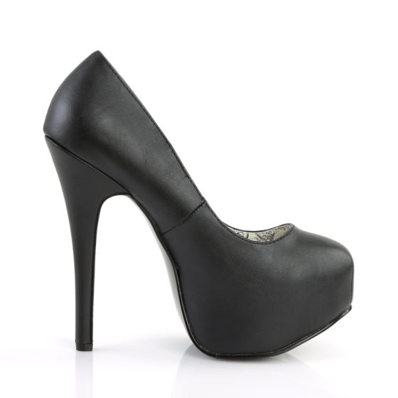 Bordello Teeze-06 Black PU High Heel Platform Court Shoes