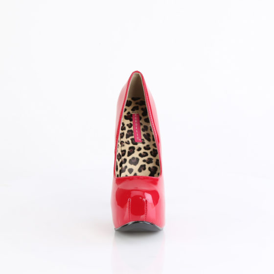 Bordello Teeze-06 Red Patent High Heel Platform Court Shoes