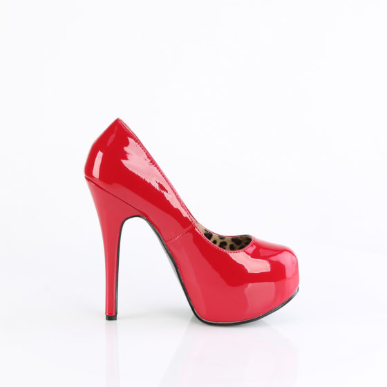 Bordello Teeze-06 Red Patent High Heel Platform Court Shoes